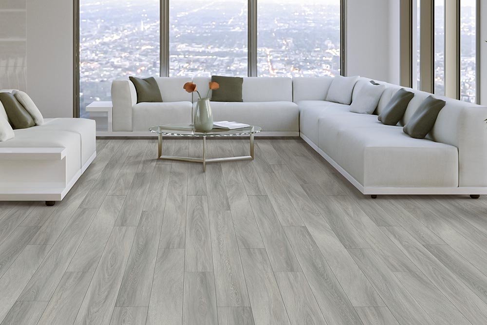 Living Room Gray Greige Luxury Vinyl Plank LVP -  Design Network COLORTILE in Wichita, KS